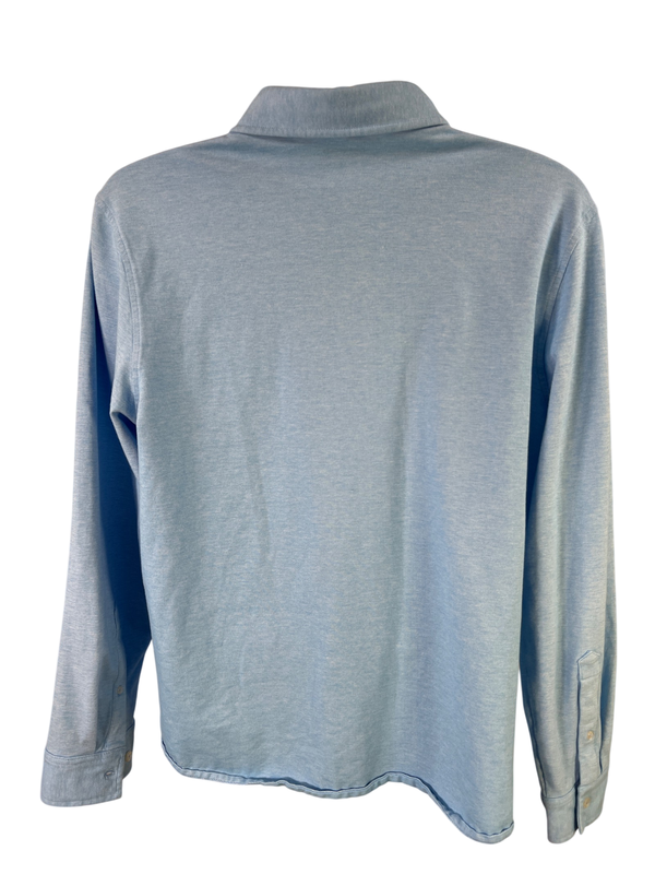 Lands End Men's Blue Traditional Fit Long Sleeve Button Up Shirt - L image 2