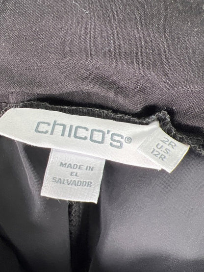 Chico's Women's Black Straight Leg Pull On Pants - 2/US 12 image 3