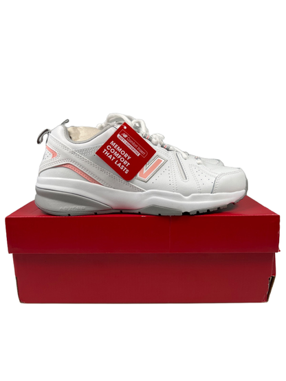 New Balance Women's Pink/White Leather 608v5 ABZORB Lace Up Sneakers - 8.5