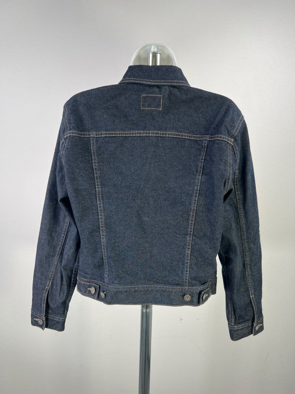 Calvin Klein Women's Dark Wash Button Up Long Sleeve Denim Jacket - M image 2