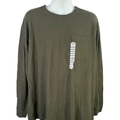 Duluth Trading Men's Green Longtail Pocket Front Long Sleeve Tee Shirt - XL
