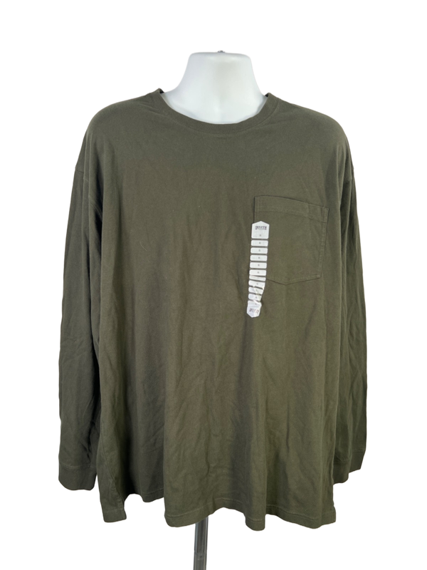 Duluth Trading Men's Green Longtail Pocket Front Long Sleeve Tee Shirt - XL