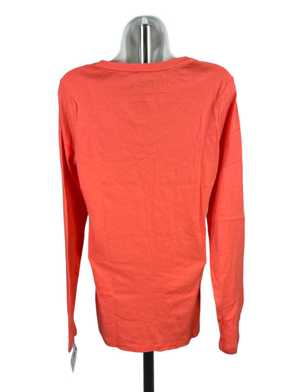 Caslon Women's Orange/Coral Scoop Neck Long Sleeve Shirt - XL image 2
