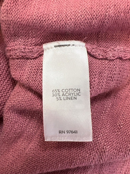 J.Jill Women's Pink Long Sleeve Lightweight V-Neck Sweater - M image 4