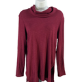J.Jill Women’s Burgundy Long Sleeve Cowl Neck Tunic Shirt - S Petite