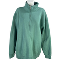 Abercrombie & Fitch Women's Blue Fleece Long Sleeve Quarter Zip Sweatshirt - L