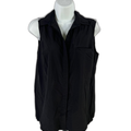 Athleta Women's Black Urbanite II Sleeveless Button Up Tank Top Blouse - S/P
