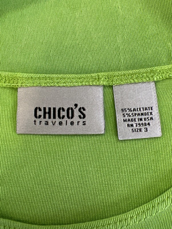 Chico's Travelers Women's Green Sleeveless Basic Tank Top - 3/US XL image 3
