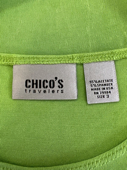 Chico's Travelers Women's Green Sleeveless Basic Tank Top - 3/US XL image 3