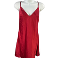 Victoria's Secret Women's Red Satin Crystal Bow Back Mini Slip Dress - S