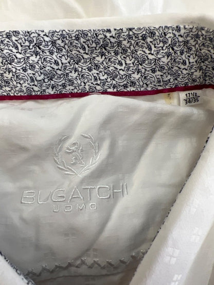 Bugatchi Uomo Men's White Cotton Long Sleeve Button Up Shirt - 17.5 image 3