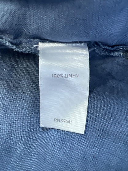 J Jill PureJill Women's Blue Linen Scoop Neck Short Cuff Sleeve Shirt - 2X Plus image 4