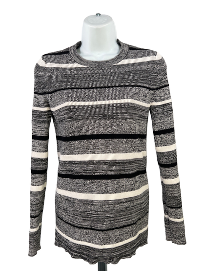 Banana Republic Women's Black/White Long Sleeve Skinny Ribbed Sweater - S