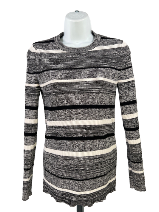 Banana Republic Women's Black/White Long Sleeve Skinny Ribbed Sweater - S