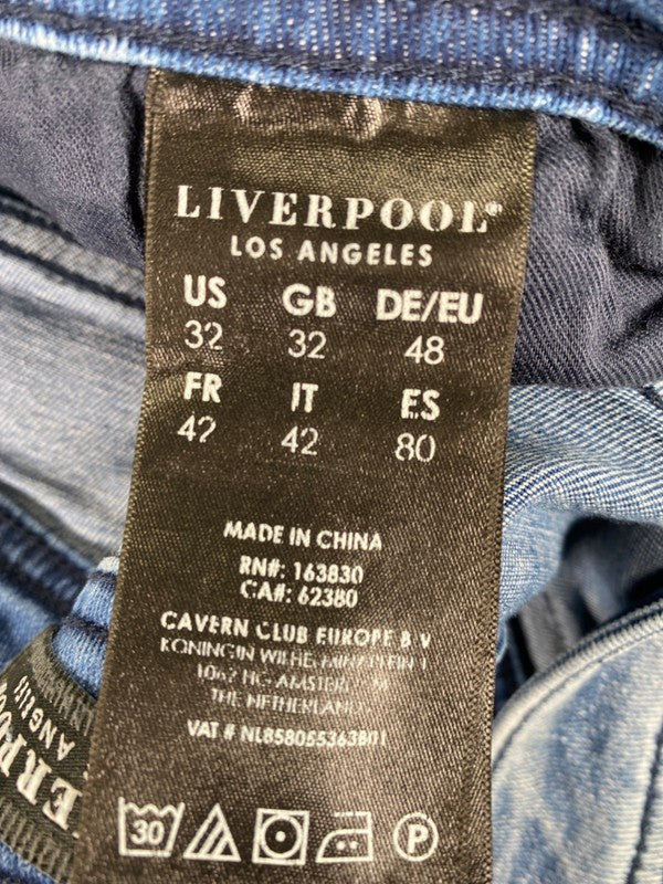 Liverpool Men's Light Wash Relaxed Straight Fit Denim Jeans - 32x32 image 4