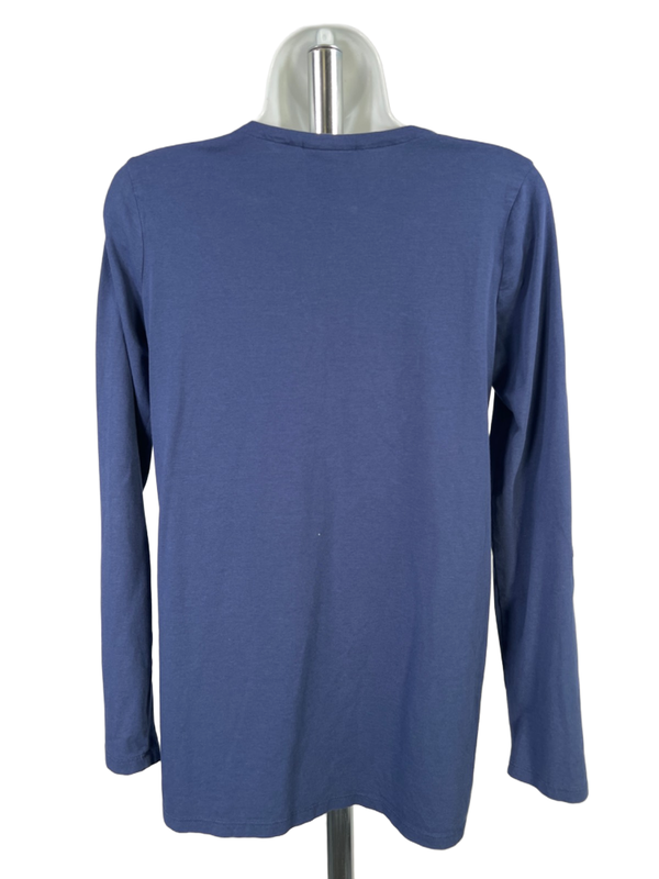 J Jill Women's Blue Half Button Up Long Roll Sleeve Shirt - XS image 2