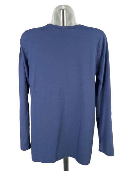 J Jill Women's Blue Half Button Up Long Roll Sleeve Shirt - XS image 2