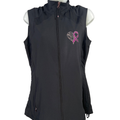 Calia Women's Black Caviar Journey Lightweight Breast Cancer Full Zip Vest - S