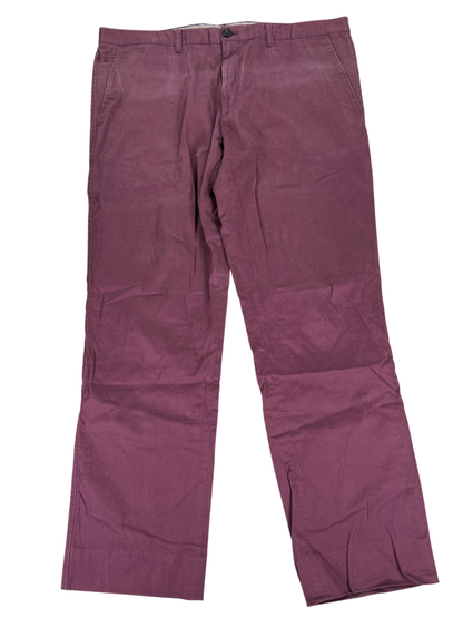 Boss Hugo Boss Men's Purple/Burgundy Straight Leg Pants - 38