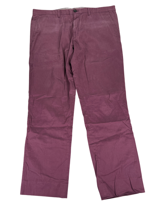Boss Hugo Boss Men's Purple/Burgundy Straight Leg Pants - 38