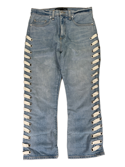 Veronica Beard Women's Light Wash Ines Girlfriend Side Lace Up Jeans - 28