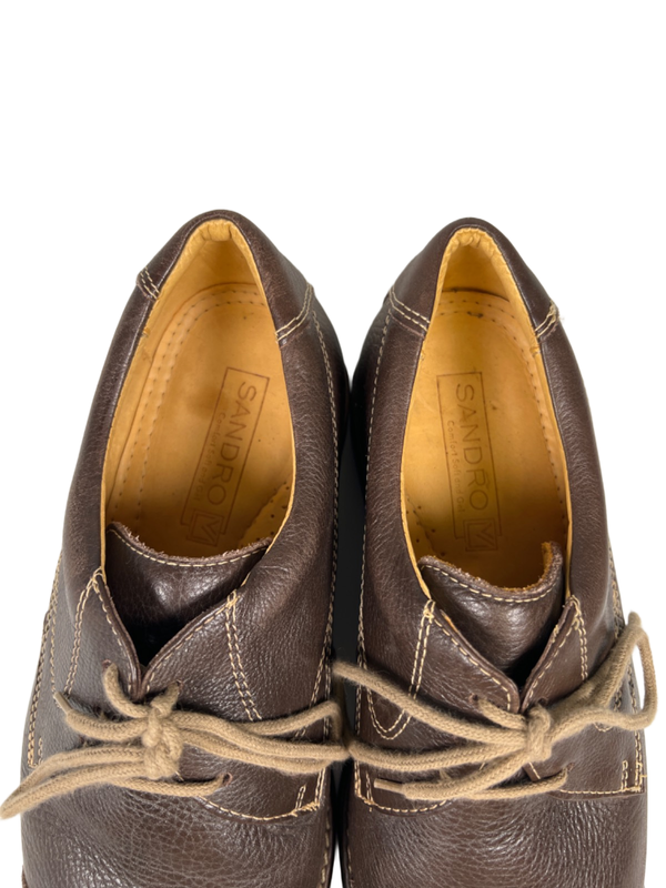 Sandro Moscoloni Men's Brown Leather Comfort Lace Up Derby Loafers - 9.5 image 3