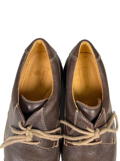 Sandro Moscoloni Men's Brown Leather Comfort Lace Up Derby Loafers - 9.5 image 3