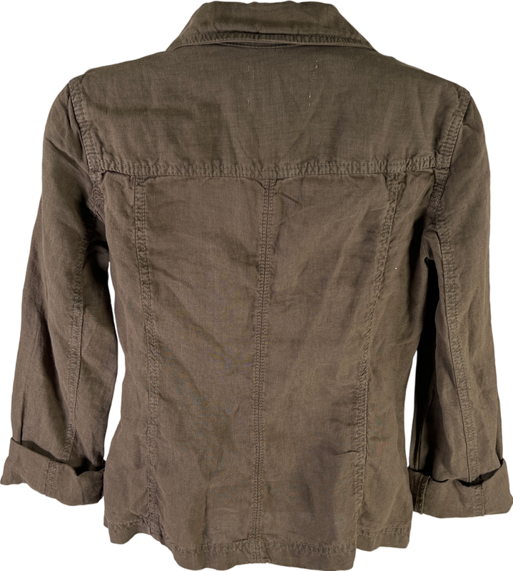 NEW Caslon Women’s Green Linen One Button Lightweight Jacket - XS
