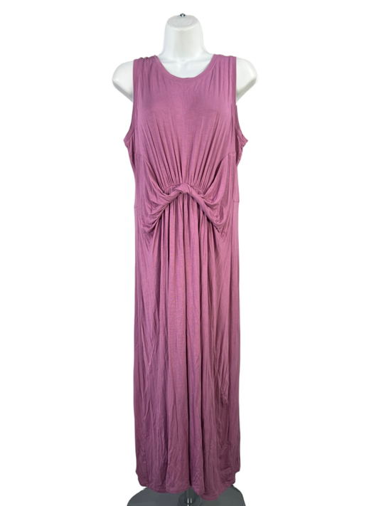 24/7 Maurices Women's Purple Sleeveless Knotted Front Shift Midi Dress - L