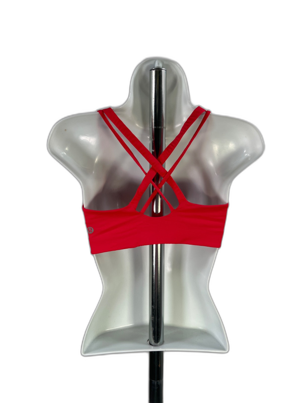 Lululemon Women's Red Glow Strappy Back Evolve Energy Sports Bra - S image 2