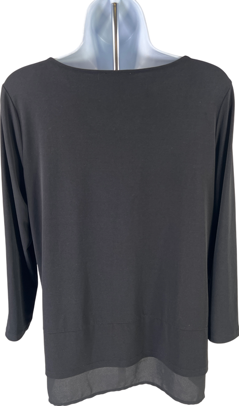 Calvin Klein Women’s Black 3/4 Sleeve Layered Blouse - S image 2