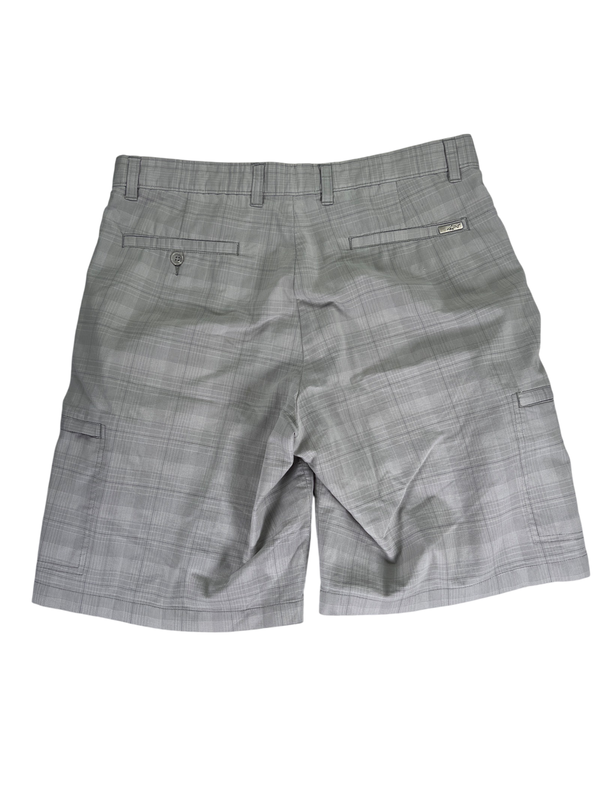 Greg Norman Men's Gray Plaid Side Zip Pocket Shorts - 33 image 2