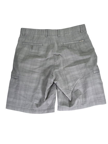 Greg Norman Men's Gray Plaid Side Zip Pocket Shorts - 33 image 2
