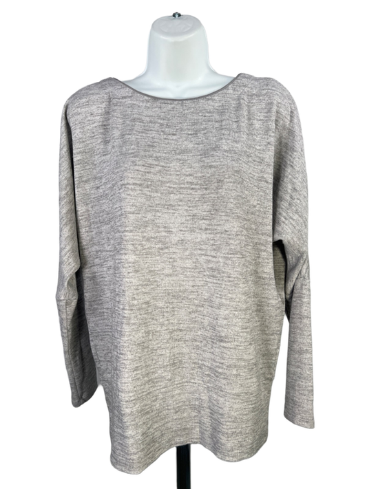 White House Black Market Women's Gray Heather Long Sleeve Sweater Shirt - S