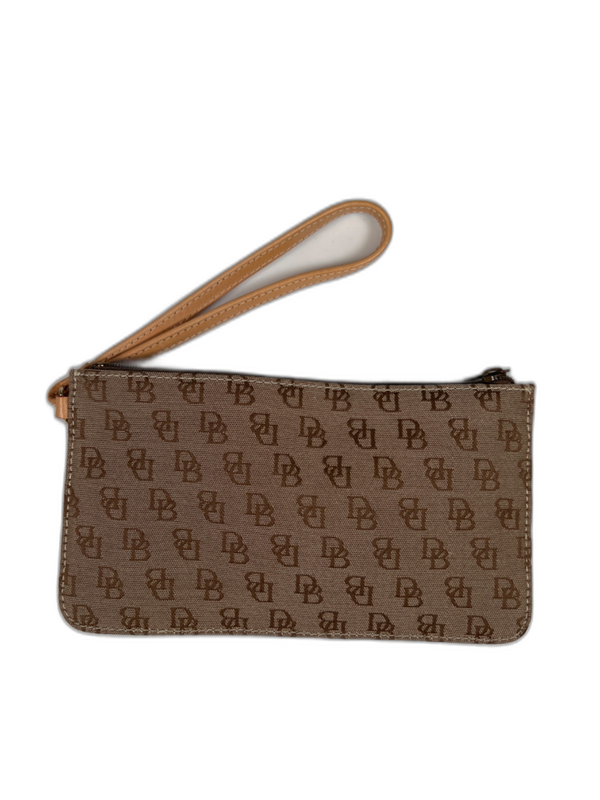 Dooney and Bourke Women's Tan/Beige Monogram Canvas Wristlet Wallet image 5