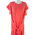 LOFT Women's Pink Short Sleeve Faux Wrap Stretch Soft Dress - XL