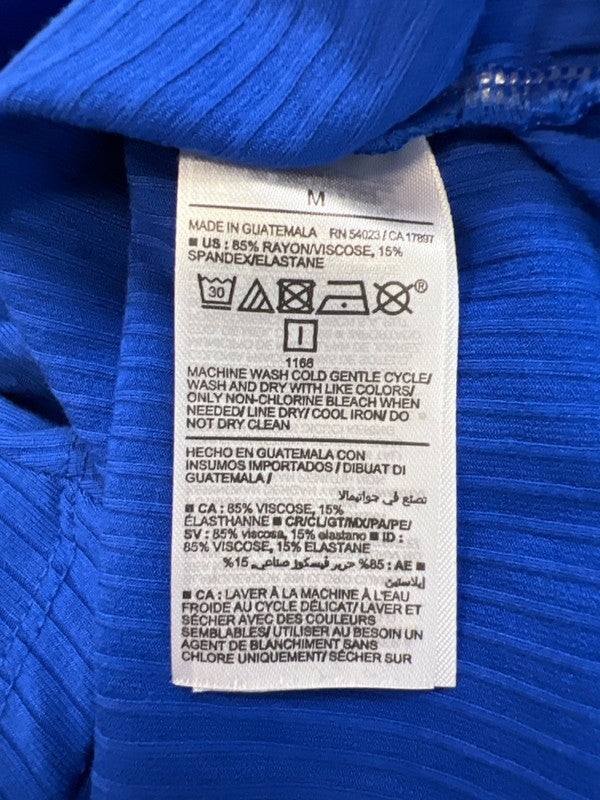 Old Navy Women's Blue Long Sleeve Luxe Crop Shirred Top - M image 4