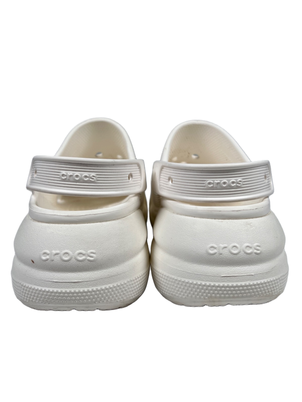 Crocs Unisex Ivory/White Comfort Classic Crush Platform Clogs - Women's 8 image 4