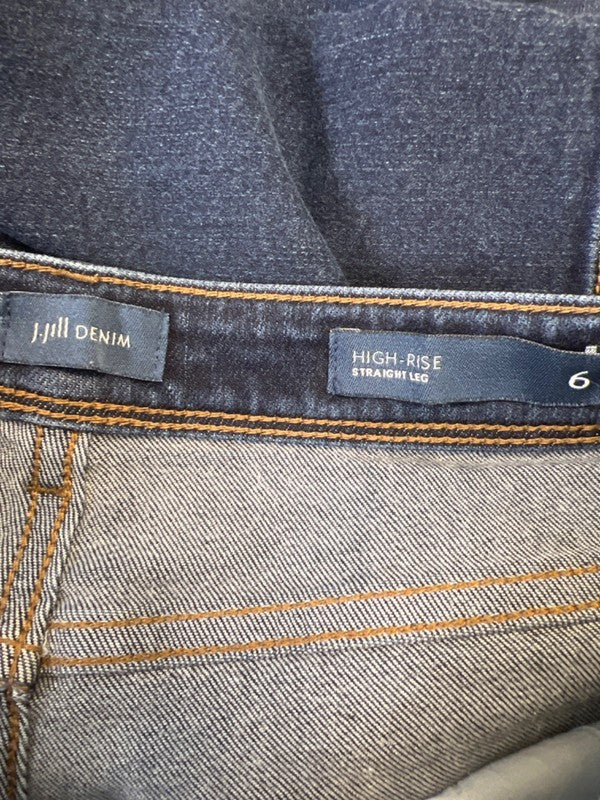 J Jill Denim Women's Dark Wash Straight Leg High Rise Jeans - 6 image 3