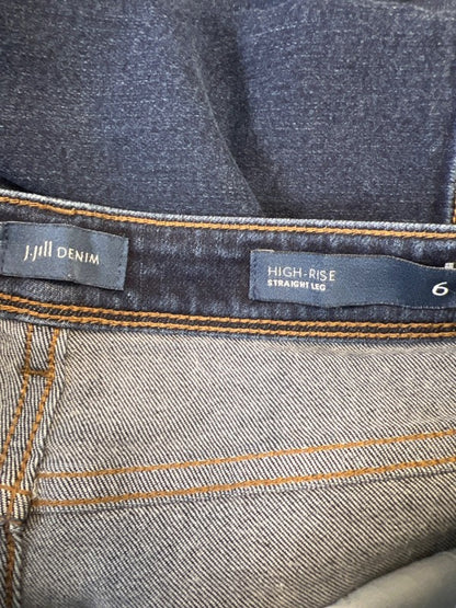 J Jill Denim Women's Dark Wash Straight Leg High Rise Jeans - 6 image 3