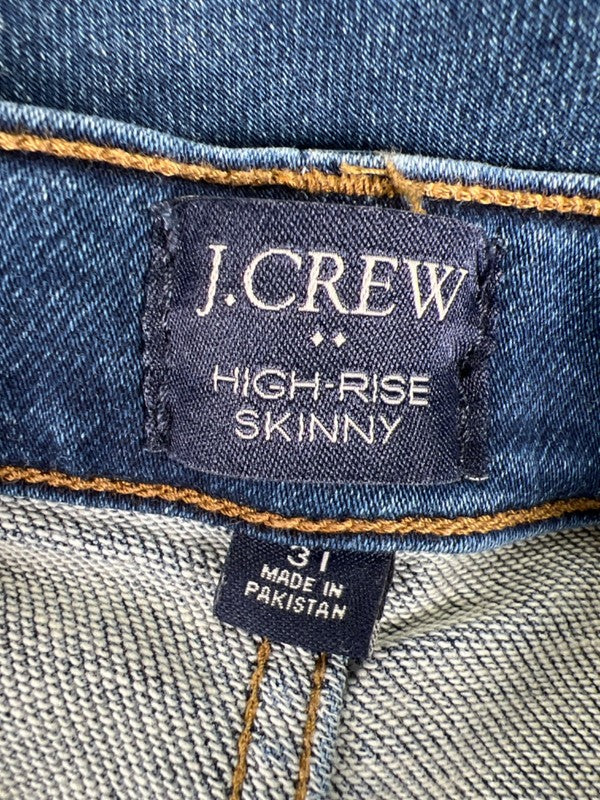 J Crew Women's Medium Wash High Rise Skinny Denim Jeans - 31 image 3