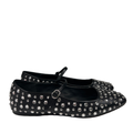 Steve Madden Women's Black Maple Rhinestone Mary Jane Ballet Flats - 8
