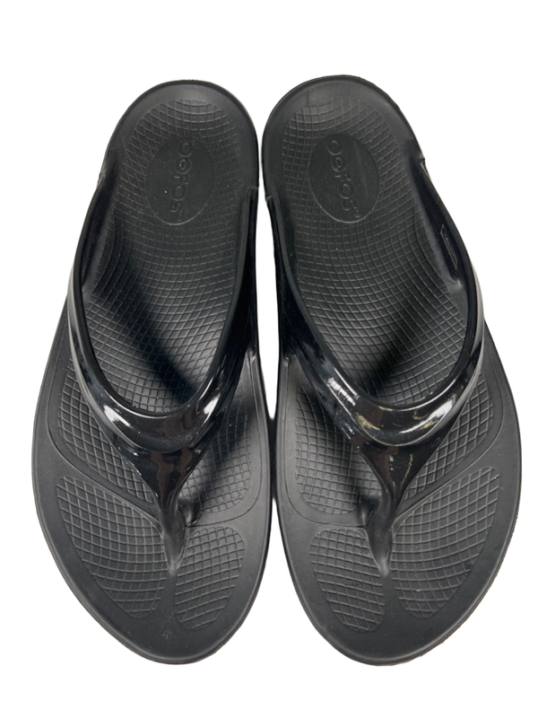 Oofos Women's Black OOlala Lightweight Flip Flop Sandals - 9 image 3