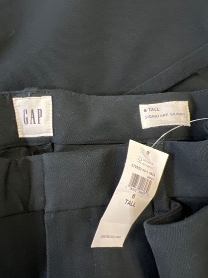 Gap Women's Black Mid Rise Stretch Signature Skinny Dress Pants - 6 Tall image 3