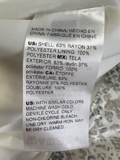 Chico's Women's Ivory/Gray Python Print 3/4 Sleeve Satin Jean Jacket - 1/US 8 image 4