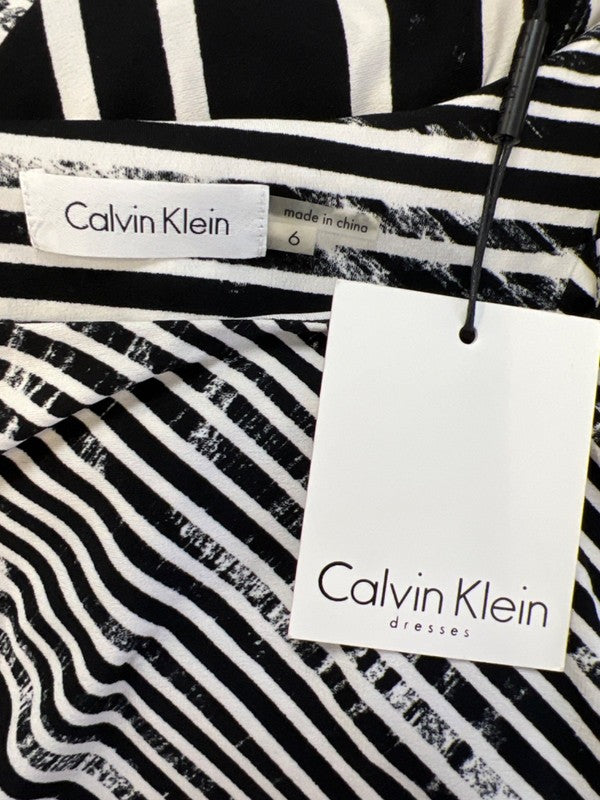 Calvin Klein Women's Black/White Striped 3/4 Sleeve Shift Dress - 6 image 3