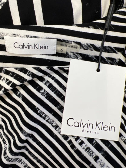 Calvin Klein Women's Black/White Striped 3/4 Sleeve Shift Dress - 6 image 3