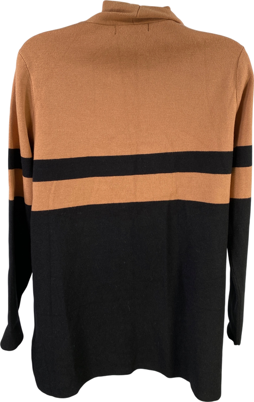 M Magaschoni Women’s Brown/Black Long Sleeve Cardigan Sweater - S image 2