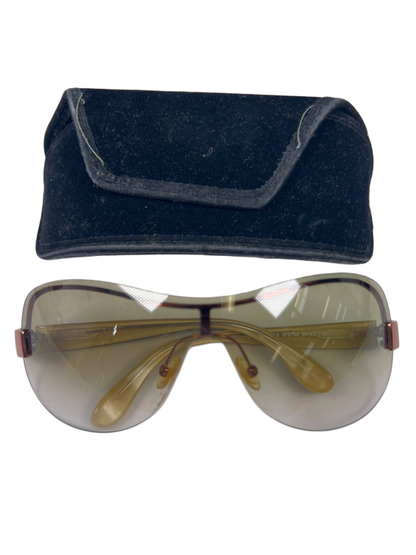 Marc by Marc Jacob Women's Brown Shield Aviator Sunglasses W/ Case