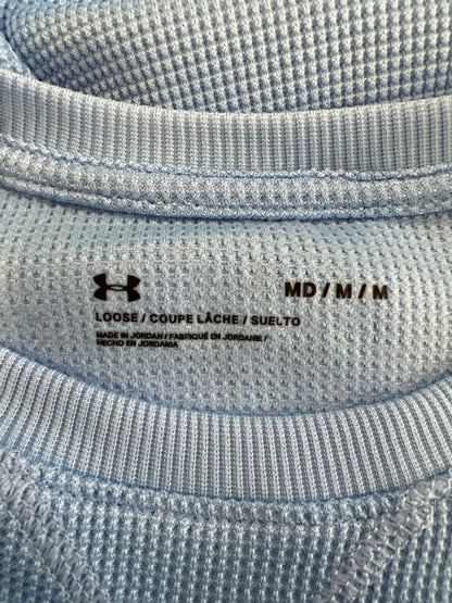Under Armour Men's Light Blue Waffle Long Sleeve Crewneck Shirt - M image 3